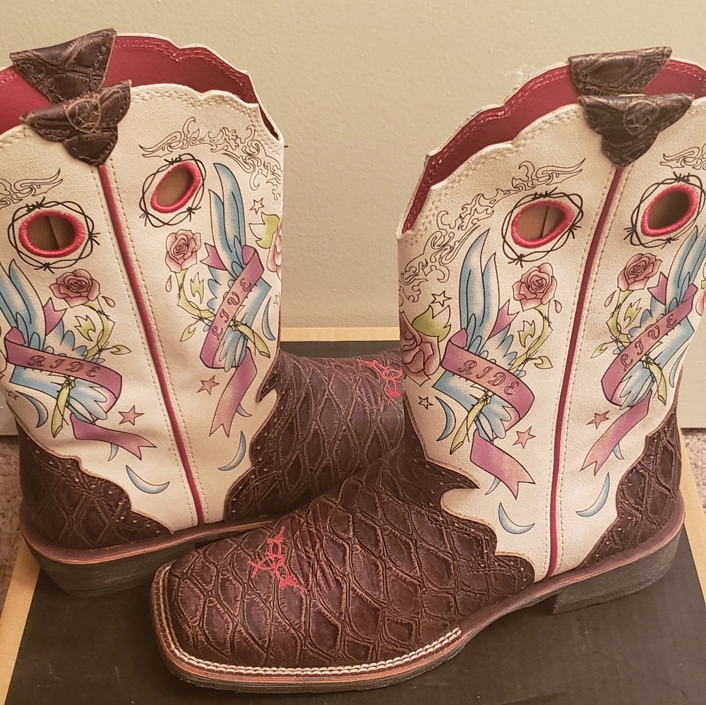 Ariat Size 9 1/2 Rodeobaby Rocker Boots 10"Height